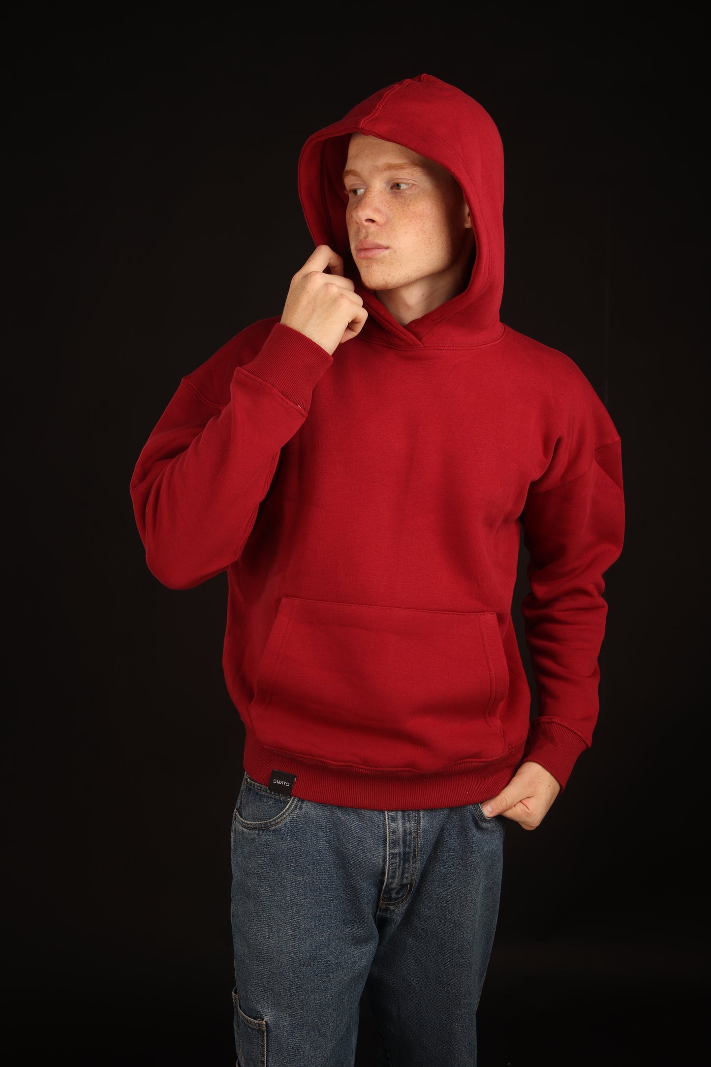 unisex dark red oversized hoodie