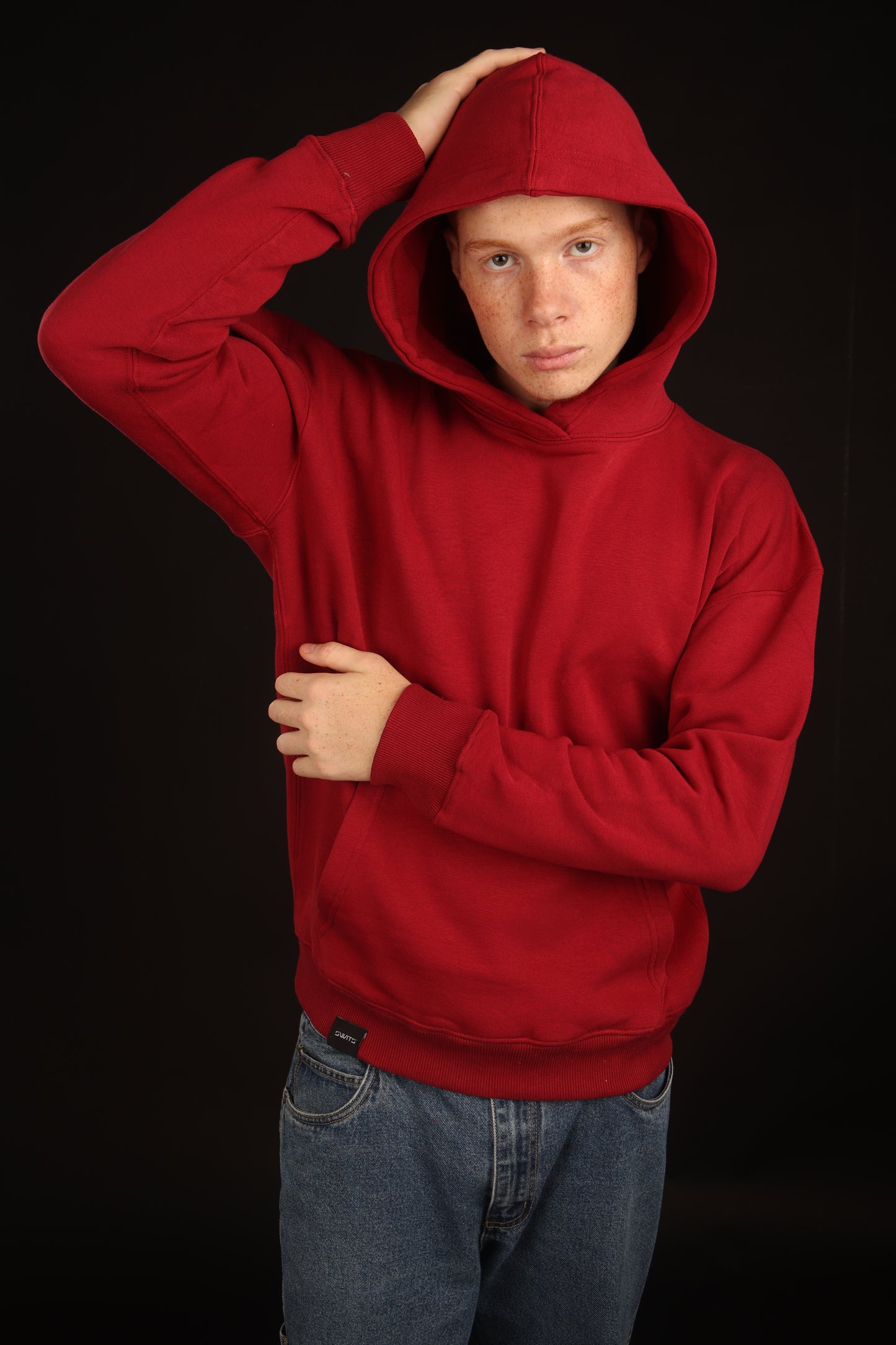 unisex dark red oversized hoodie