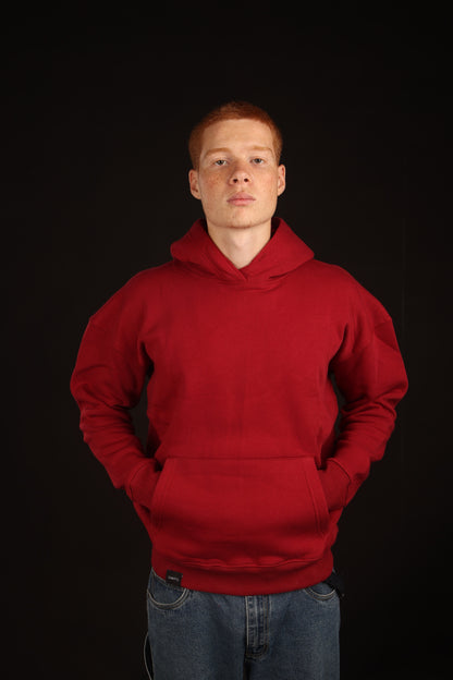 unisex dark red oversized hoodie