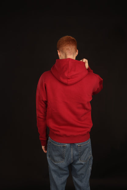 unisex dark red oversized hoodie